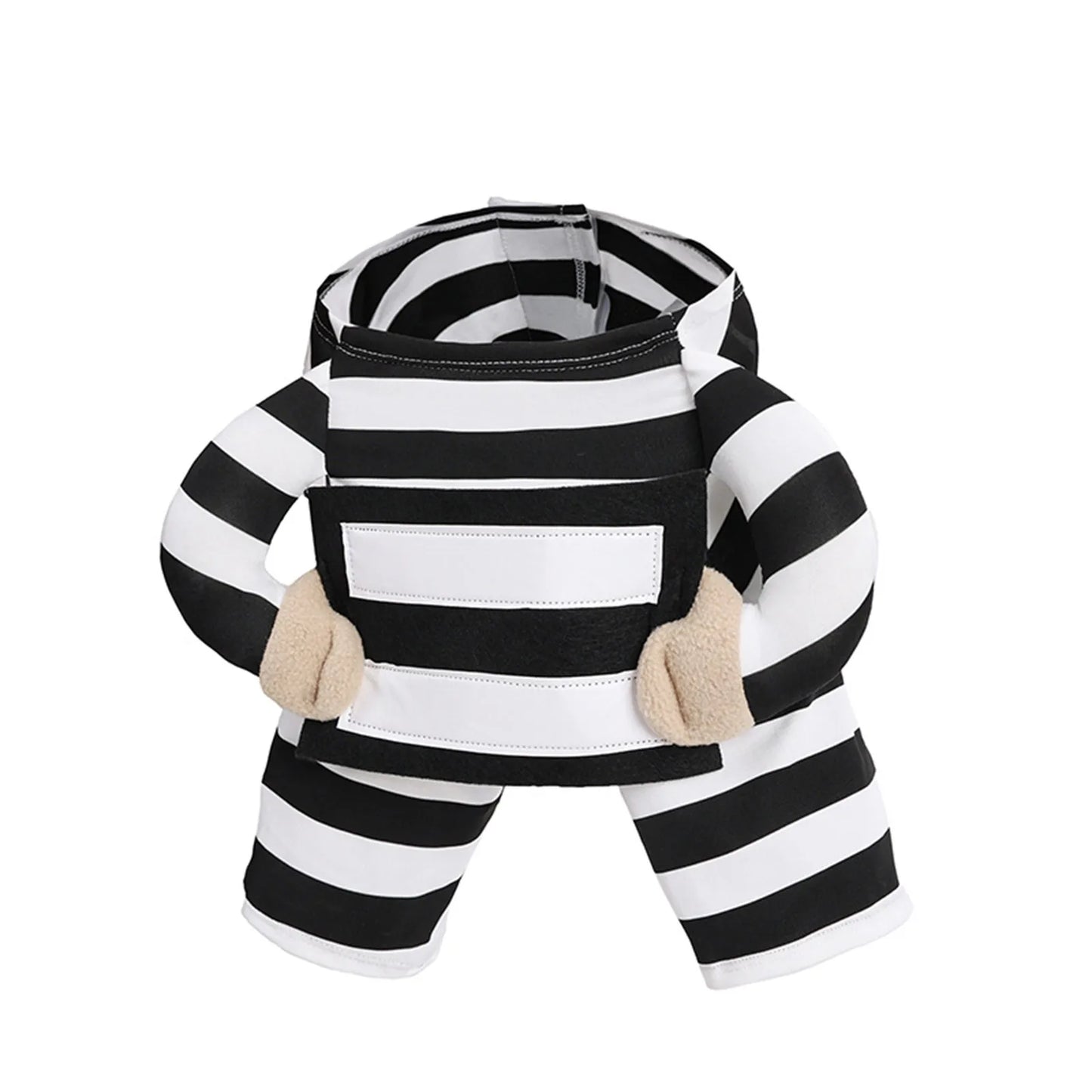 Striped Prisoner Costume for Dog or Cat - Personalizable ID Tag