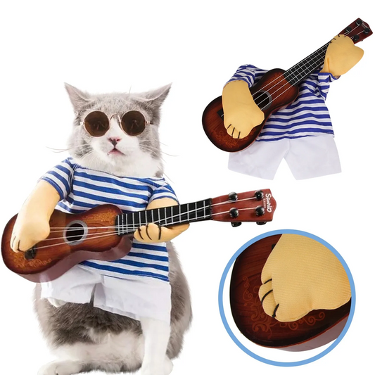 Rockstar Guitar Playing Halloween Costume for Dog or Cat