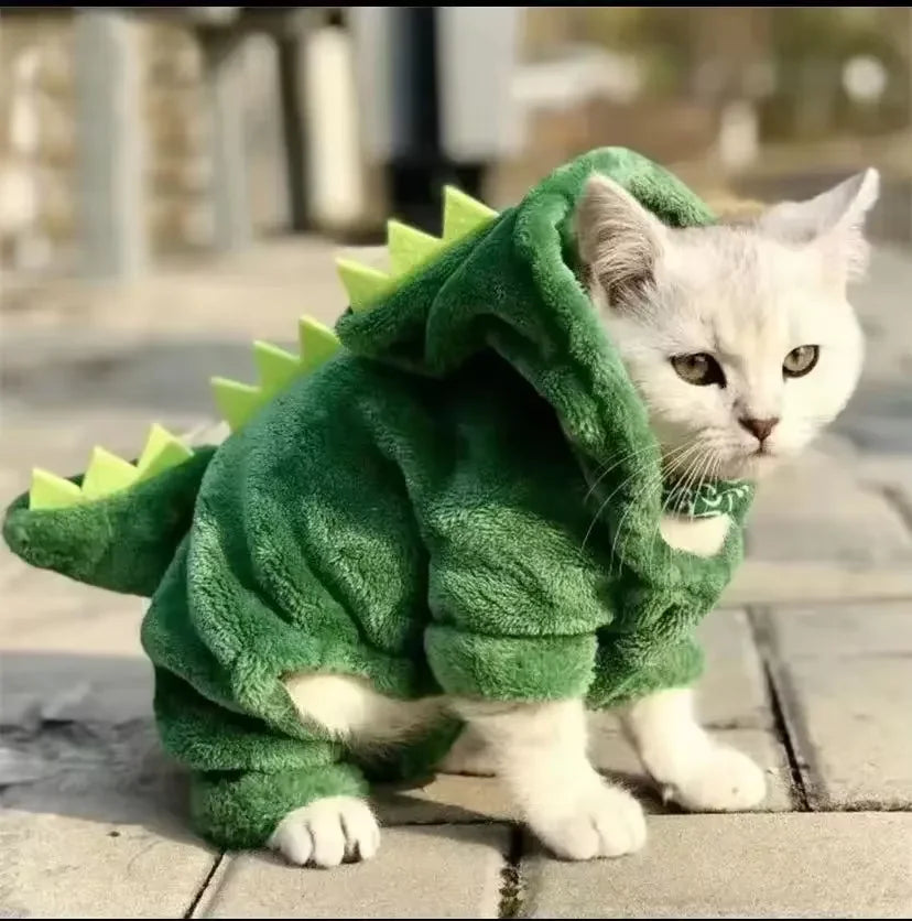 Dinosaur Costume for Dogs or Cats - Warm Fleece