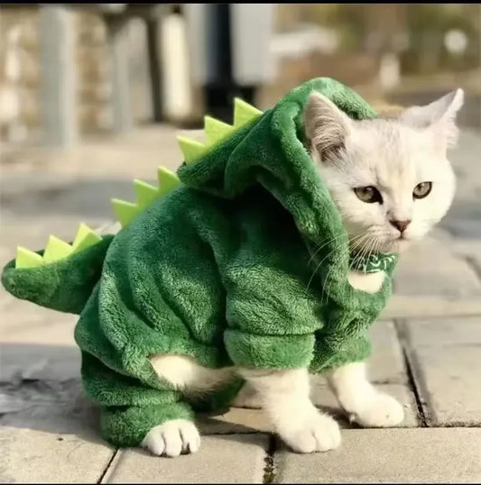 Dinosaur Costume for Dogs or Cats - Warm Fleece