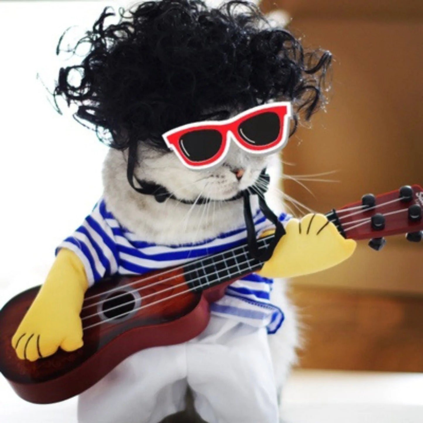 Rockstar Guitar Playing Halloween Costume for Dog or Cat