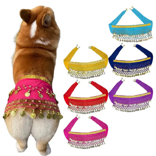 Belly Dancing Costume for Dogs and Cats - Sequined Waist Chain/Scarf