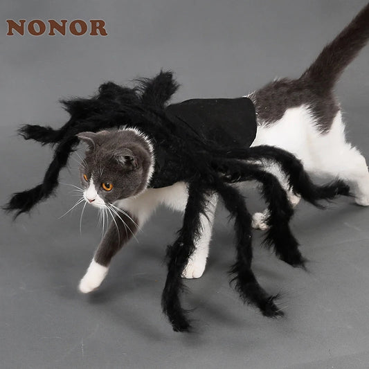 Spider Halloween Costume for Dog or Cat - Furry Black Spider