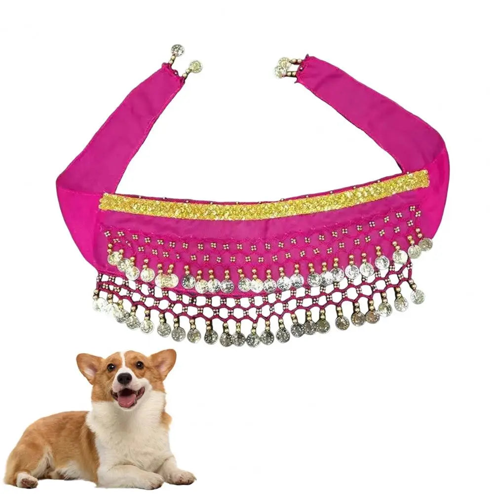 Belly Dancing Costume for Dogs and Cats - Sequined Waist Chain/Scarf